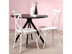 כסא אוכל לבן פלסטיק קשיח דגם XISO