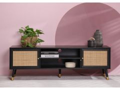 מזנון 150 ס"מ בגוון שחור משולב ראטן דגם TANO