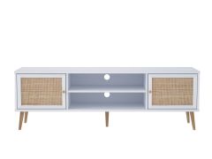 מזנון 150 ס"מ בגוון לבן משולב ראטן דגם TANO