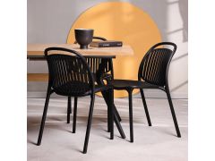 כסא פינת אוכל שחור פלסטיק קשיח דגם CHOK