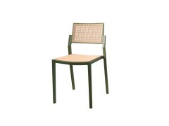 כסא פינת אוכל ירוק גב ומושב דמוי ראטן דגם SWOON