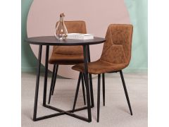 שולחן אוכל קוטר 80 ס"מ בגוון שחור דגם KOTI