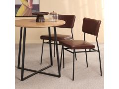 כסא פינת אוכל דמוי עור חום דגם ZIKO