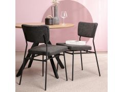 כסא פינת אוכל דמוי שחור חום דגם ZIKO