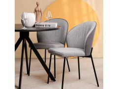 כסא פינת אוכל בד אפור דגם SUNNY