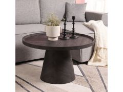 שולחן סלון עגול קוטר 80 ס"מ בגוון שחור/אפור דגם MARGO