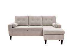 ספה פינתית 194 ס"מ בד בגוון קרם דגם YOGO