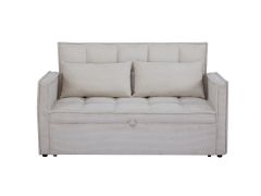 ספה באורך 159 ס"מ נפתחת למיטה בגוון קרם דגם SELINA