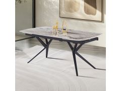 שולחן אוכל אבן קרמית באורך 1.6 מטר נפתח ל- 2.4 מטר דגם טרנד