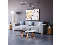 ספה מעוצבת אורך 3 מטר דגם פריז גוון אפור