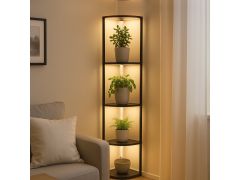 יחידת 4 מדפים כוללת תאורת LED בגוון שחור דגם 2165