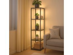 יחידת 4 מדפים כולל תאורת LED בגוון שחור דגם 2166