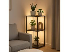 יחידת 2 מדפים כולל תאורת LED בגוון שחור דגם 2166