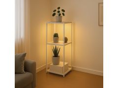 יחידת 2 מדפים כולל תאורת LED בגוון לבן דגם 2166