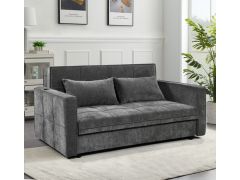 ספה נפתחת למיטה זוגית עם ארגז מצעים דגם Domus צבע אפור