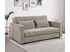 ספה נפתחת למיטה זוגית עם ארגז מצעים דגם Domus צבע חום בהיר \ בז'