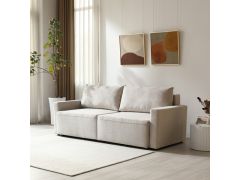 ספה תלת מושבית נפתחת למיטה זוגית וארגז מצעים דגם Paradox צבע קפוצ'ינו