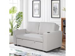 ספה דו מושבית נפתחת למיטה זוגית דגם Arita גוון חום בהיר \ בז'