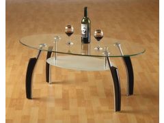 שולחן סלון זכוכית גוון רגליים וונגה דגם לאציו