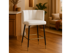 כסא בר דגם מונרו בגוון לבן