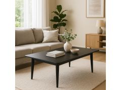 שולחן סלון עם משטח קרמיקה 100/60 ס"מ בגוון שיש שחור דגם מרידיאן