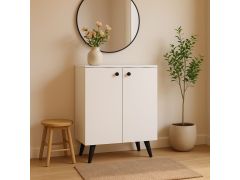 ארון נעליים 2 דלתות בגוון לבן דגם דולב