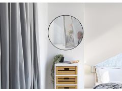 מראה עגולה 50 ס"מ מסגרת מתכת דקה דגם שרי גוון שחור