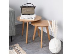 סט 2 שולחנות קפה עגולים בגוון אלון טבעי דגם JOLIE