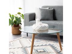 שולחן סלון עגול זכוכית קוטר 90 ס"מ דגם GLASS