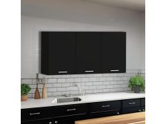 ארון שירות עליון למטבח 3 דלתות רוחב 1.2 מטר דגם תבור גוון שחור