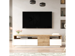 מזנון טלוויזיה דגם אוהיו גוון לבן ועץ