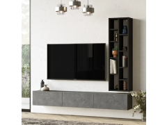 מזנון טלוויזיה תלוי דגם שרלוט גוון אפור