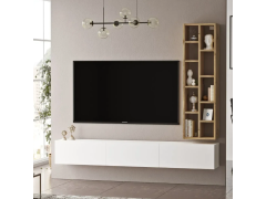 מזנון טלוויזיה תלוי דגם שרלוט גוון לבן