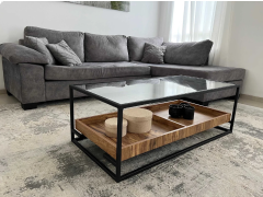 שולחן סלון משולב זכוכית דגם דניאל