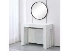 קונסולה נפתחת לפינת אוכל עד 3 מטר רוחב 100 ס"מ דגם מקסימוס לבן עורקים