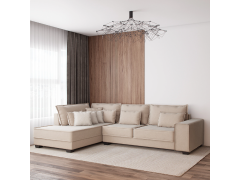 מערכת ישיבה פינתית 3 מטר RAM DESIGN דגם עמית פרימיום שמנת