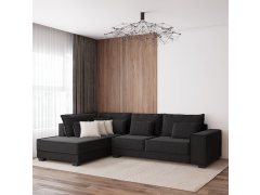 מערכת ישיבה פינתית 3 מטר RAM DESIGN דגם עמית פרימיום שחור