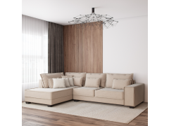 מערכת ישיבה פינתית 3 מטר RAM DESIGN דגם עמית שמנת