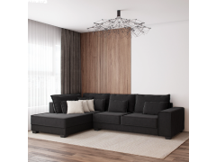 מערכת ישיבה פינתית 3 מטר RAM DESIGN דגם עמית שחור