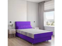 מיטת יחיד 0.9 חשמלית מפנקת עם ארגז מצעים דגם סהר סגול RAM DESIGN