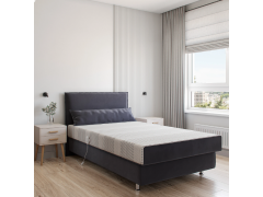 מיטת יחיד 0.9 חשמלית מפנקת עם ארגז מצעים דגם סהר אפור RAM DESIGN