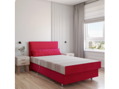 מיטת יחיד 0.9 חשמלית מפנקת עם ארגז מצעים דגם סהר אדום RAM DESIGN