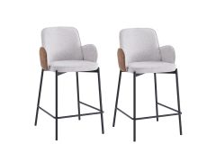 זוג כיסאות בר מעוצבים לפינת אוכל בגוון ב'ז דגם אלסקה