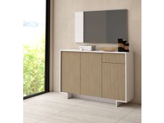 שידת אחסון מודרנית דגם לורן גוון לבן בשילוב עץ