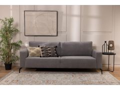 ספה תלת מושבית 240 ס"מ בד בגוון אפור כהה דגם מקס