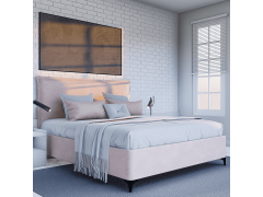 מיטה ברוחב וחצי בד קטיפה דגם חאליסי 120x190 גוון ורוד