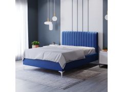 מיטה זוגית 180x200 מרופדת קטיפה דגם ונסה גוון כחול