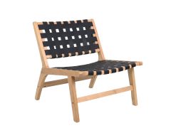 כורסא עץ בשילוב רצועות PVC בגוון שחור דגם STRIP