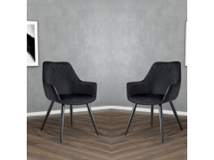 זוג כורסאות מעוצבות דגם מרסיי גוון שחור