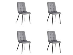 סט 4 כסאות לפינת אוכל דגם מונקו גוון אפור כהה